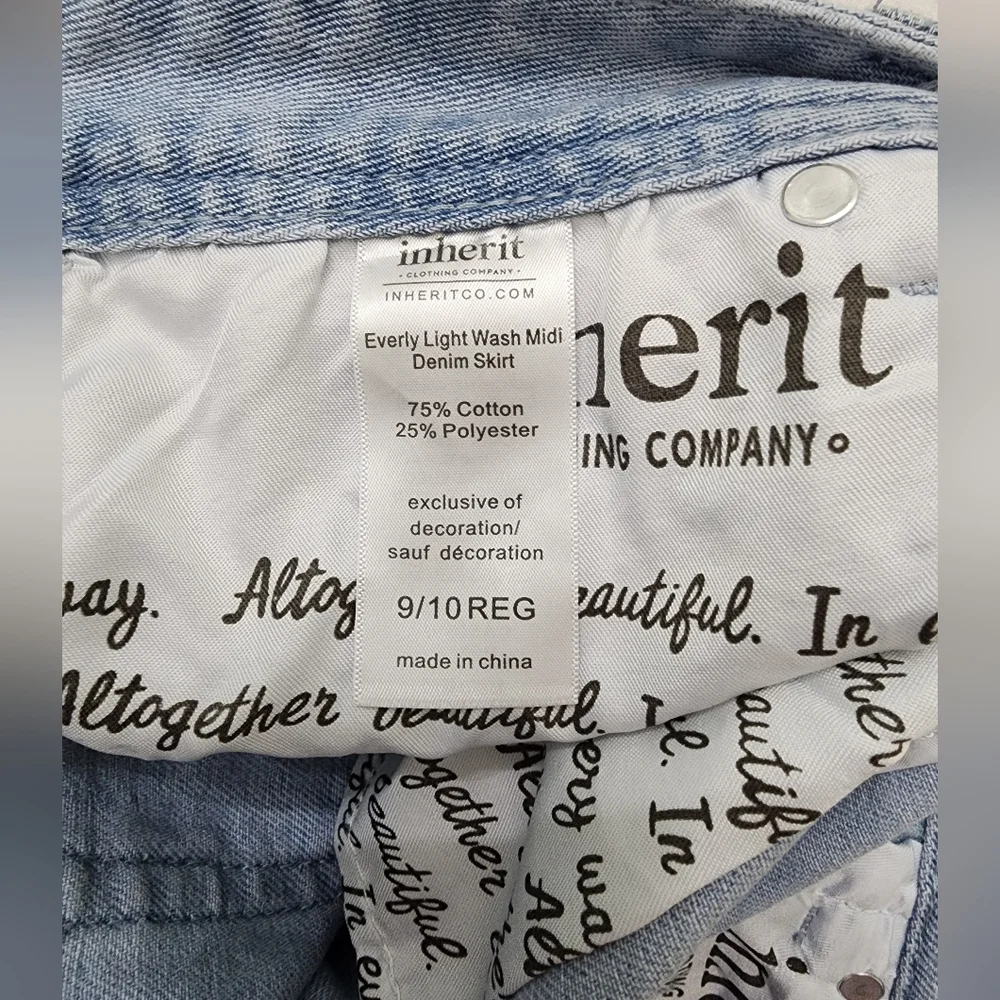 INHERIT Everly light wash denim skirt - Picture 4 of 4
